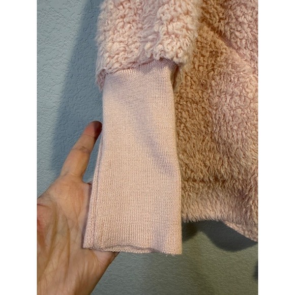 Nordic Beach Soft Cozy Body Wrap Pink Sherpa Hooded Cardigan One Size OS - Picture 3 of 7